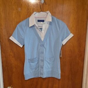 French Toast Blue and White Button Down Shirt